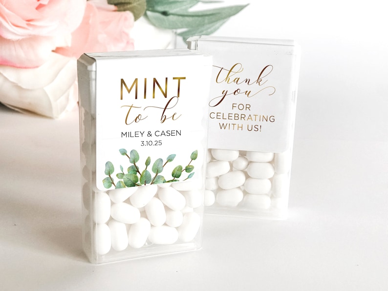 Mint to Be Tic Tac Stickers Wedding Favor Sticker Tic Tac Labels Bridal Shower Favor Tic Tac Favor Stickers LABEL ONLY image 1