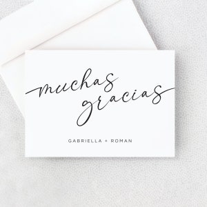 Muchas Gracias Card - Personalized Folded Thank You Card with Envelopes - Thank You in Spanish