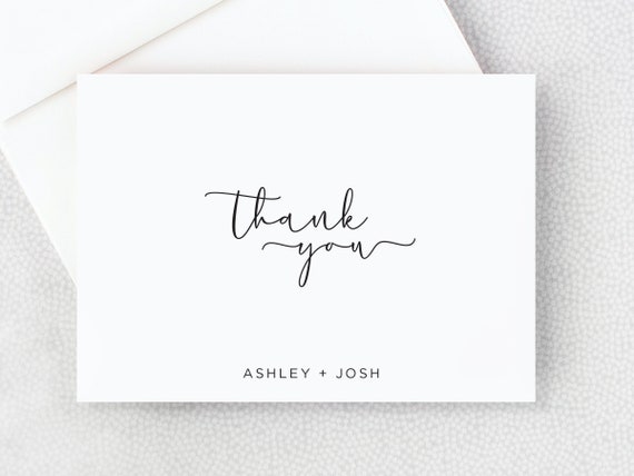 Thank You Card - Personalized Folded Thank You Card With Envelopes