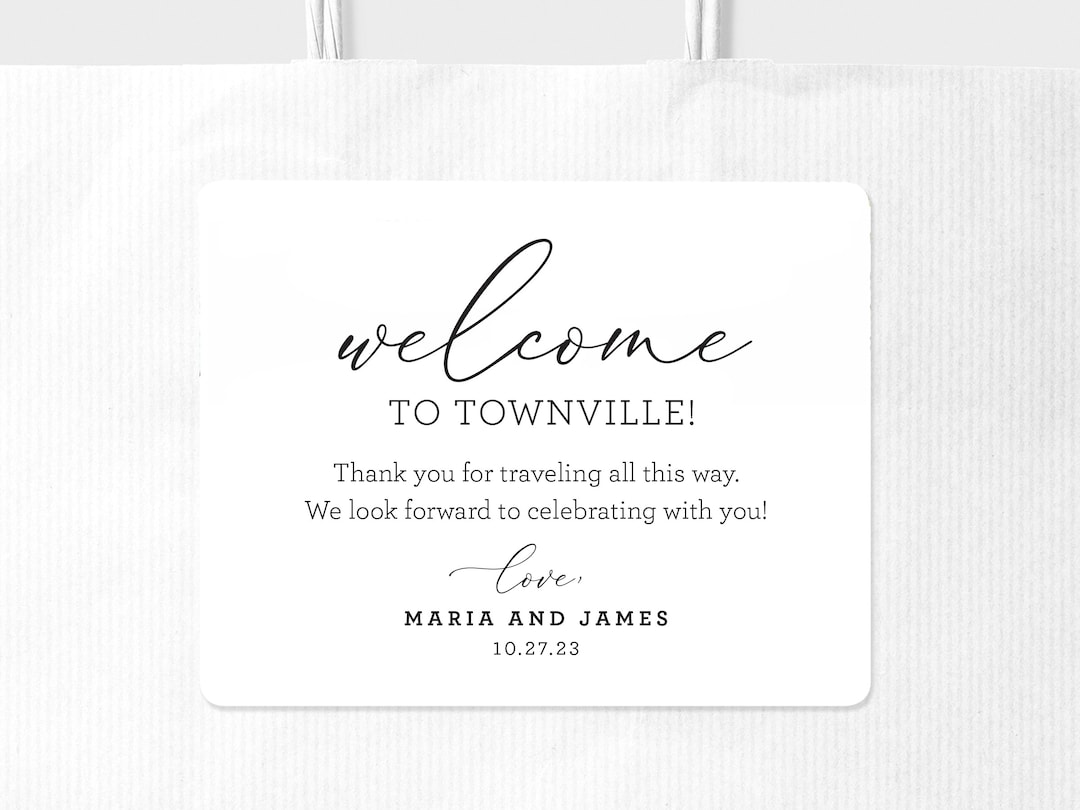 Wedding Welcome Bag Sticker - Welcome Bag for Hotel Guests Stickers ...