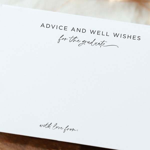 PRINTED Advice Card - Advice for the GRADUATE - Advice for the Grad Card - Advice Card for Graduation Party - Graduate Advice