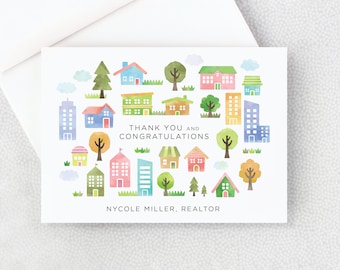 Realtor Thank You Card - Thank You Card for Realtors - Folded Card with Envelopes - Blank Inside for Handwritten Notes - Congratulations