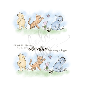 Classico Winnie the Pooh PNG - Winnie the Pooh Artwork - Illustrazione di Pooh - Pooh Piglet Tigger Eeyore - Pooh per sublimazione - Avventura