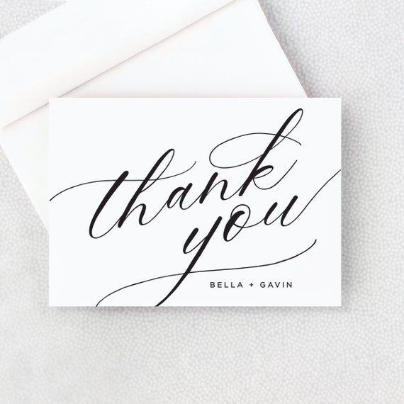 Thank You Card - Personalized Folded Thank You Card With Envelopes