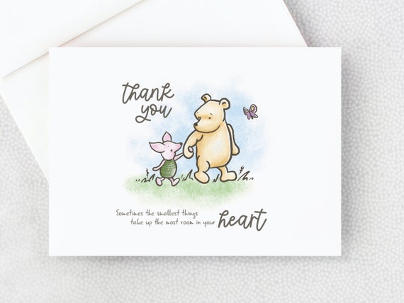 サンキューカード手書き　poohページ Classic Winnie the Pooh Thank You Card - Classic Winnie the Pooh