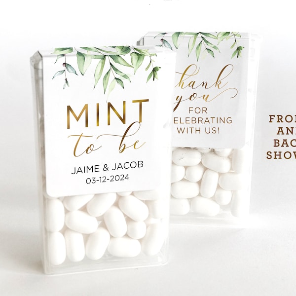 Mint to Be Tic Tac Stickers - Wedding Favor Sticker - Tic Tac Labels - Bridal Shower Favor - Tic Tac Favor Stickers - LABEL ONLY