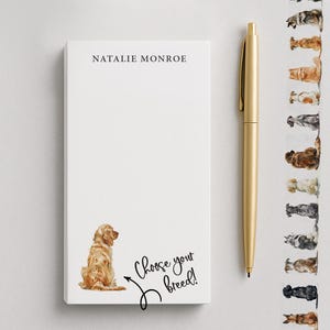 Personalized Notepad - Custom Personalized Gift for Dog Owner - Custom Dog Breed Notepad with Name - Gift for Her