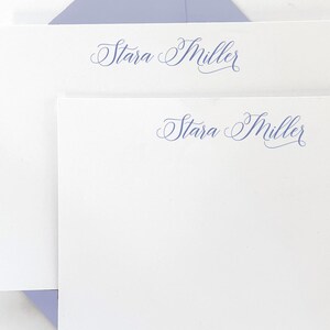 Personalized Stationery Set - Script Note Card Set - Simple Modern Flat ...