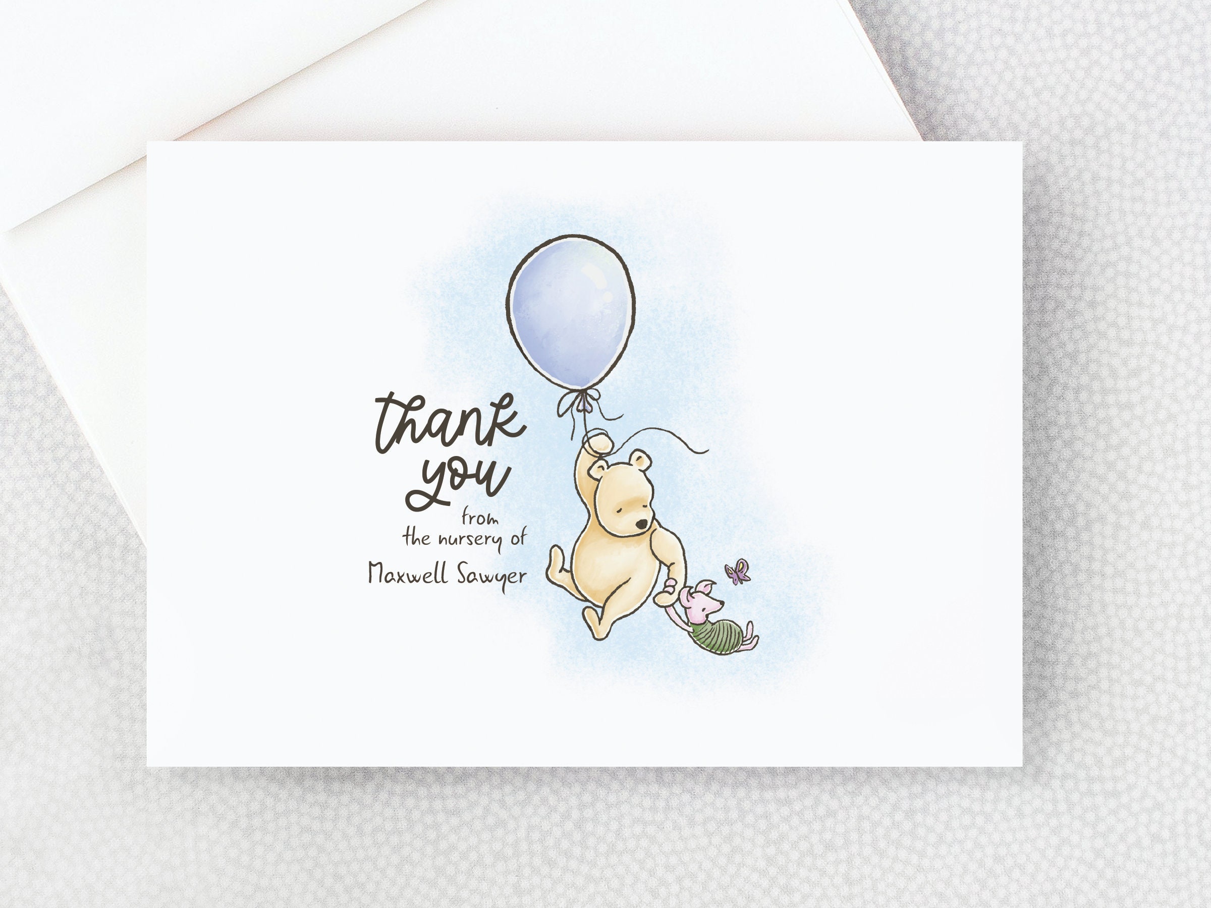 Classic Winnie the Pooh Thank You Card - From the Nursery of