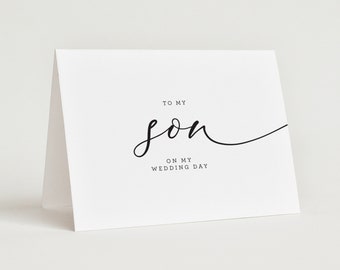 Large Wedding Card to My Son - To My Son on My Wedding Day - Card for Son - Wedding Day Card - 5x7" Folded Card