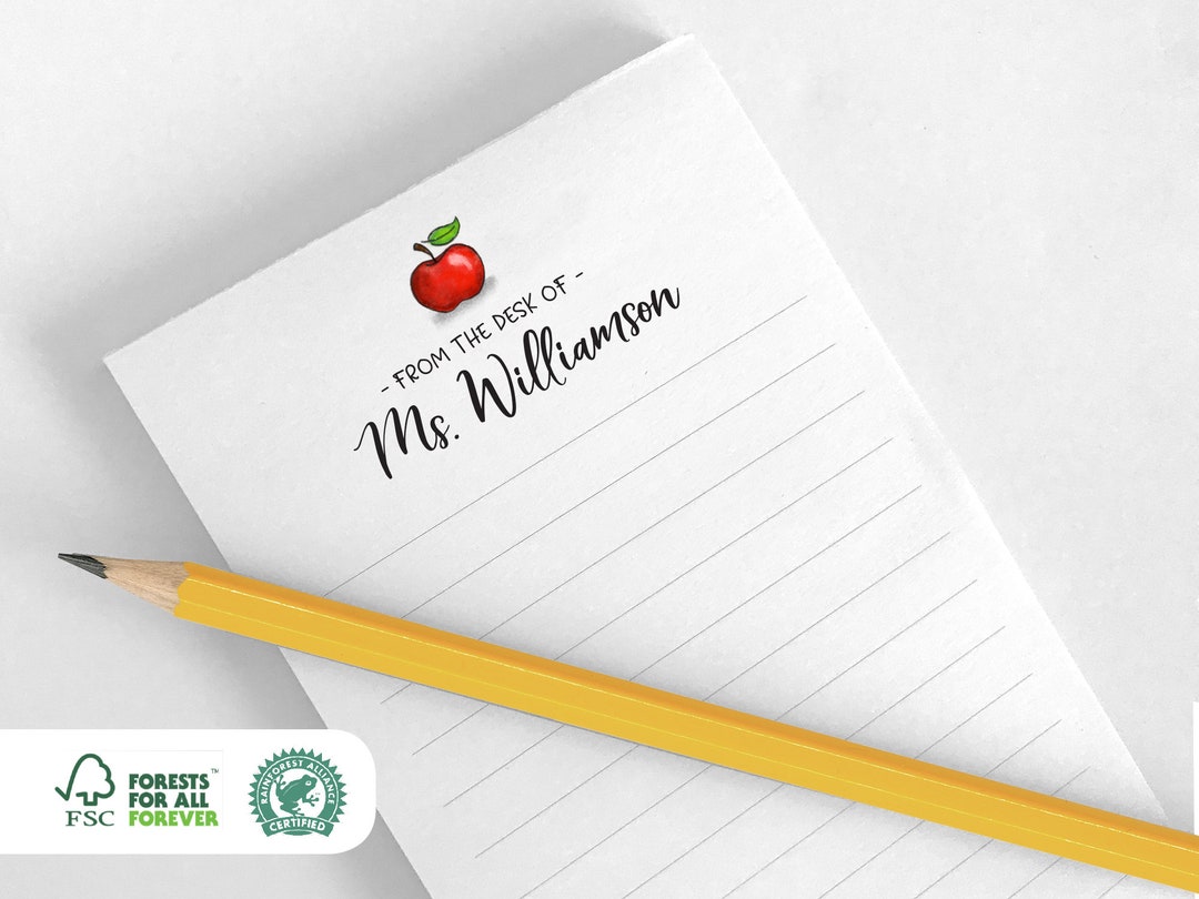 Teacher Notepad - Personalized Teacher Notepad - Teacher Gift - Apple ...