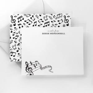 Ensemble de papeterie personnalisé - Ensemble de papeterie pour musiciens - Carte de correspondance de musique - Cadeau pour musicien - Lot de 16