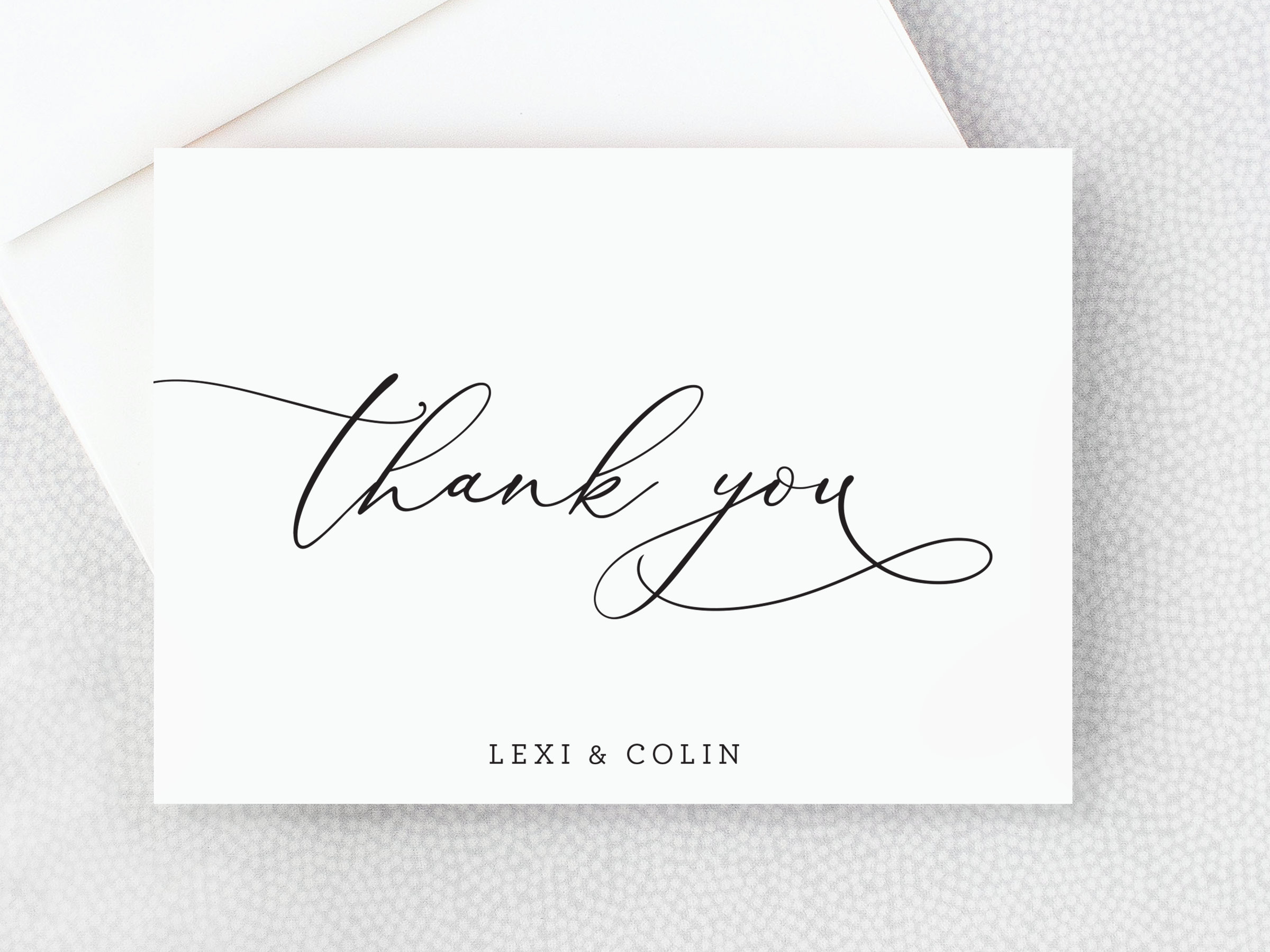 Thank You Wedding Cards with Envelopes & Stickers, 100 Bulk Pack