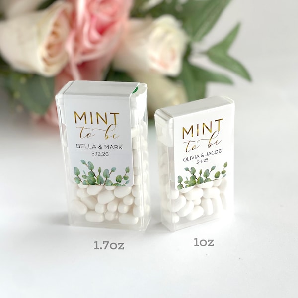 Mint to Be Tic Tac Stickers - Wedding Favor Tic Tac Labels - Bridal Shower Favor - 1 oz or 1.7 oz Tic Tac Favor Stickers - LABEL ONLY