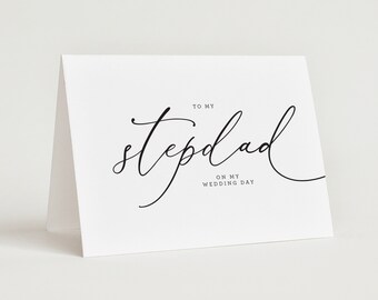 Large Wedding Card to My Stepdad - To My Stepdad on My Wedding Day - Card for Stepdad - Wedding Day Card - 5x7" Folded Card