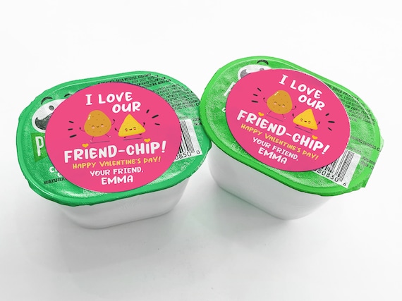 Kids Valentine for Class - Chip Valentine Sticker- Classroom Valentine- School Valentine - Non Candy Valentine Label - I love our FriendCHIP