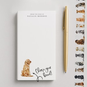 Personalized Notepad - Custom Personalized Gift for Dog Owner - Custom Dog Breed Notepad with Name - Gift for Her