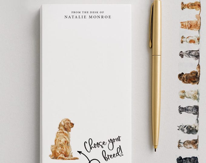Personalized Notepad - Custom Personalized Gift for Dog Owner - Custom Dog Breed Notepad with Name - Gift for Her