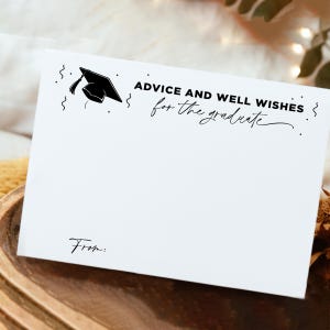 PRINTED Advice Card - Advice for the GRADUATE - Advice for the Grad Card - Advice Card for Graduation Party - Graduate Advice
