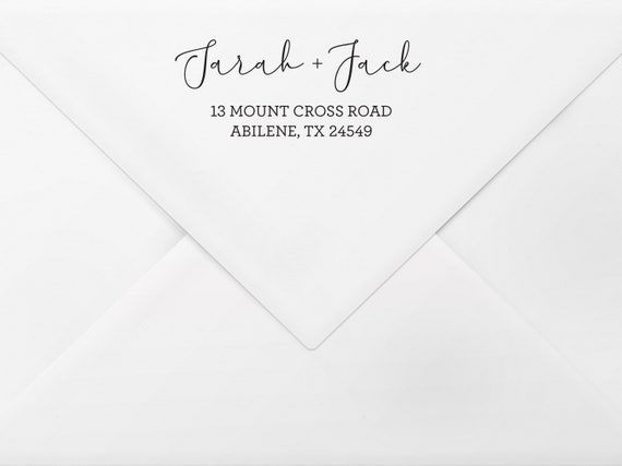 Wedding Return Address Label - Personalized Return Address Label - Rectangle Address Sticker for Envelopes - Clear or White Background