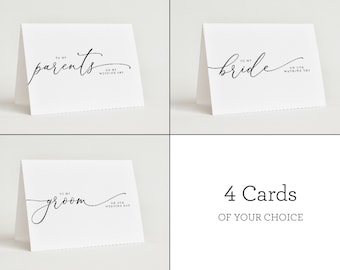 4 Large Wedding Cards - Your Choice - To My Wedding Day Card - 5x7" Folded Card - // Please see available options below //