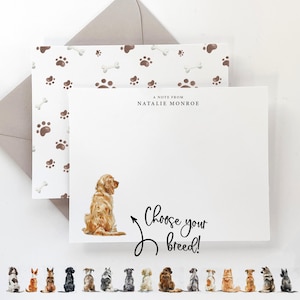 Papeterie pour chien - jeu de cartes de correspondance chien personnalisé - jeu de papeterie personnalisé pour amoureux des chiens - cadeau pour amoureux des chiens - boîte de 16 - papeterie