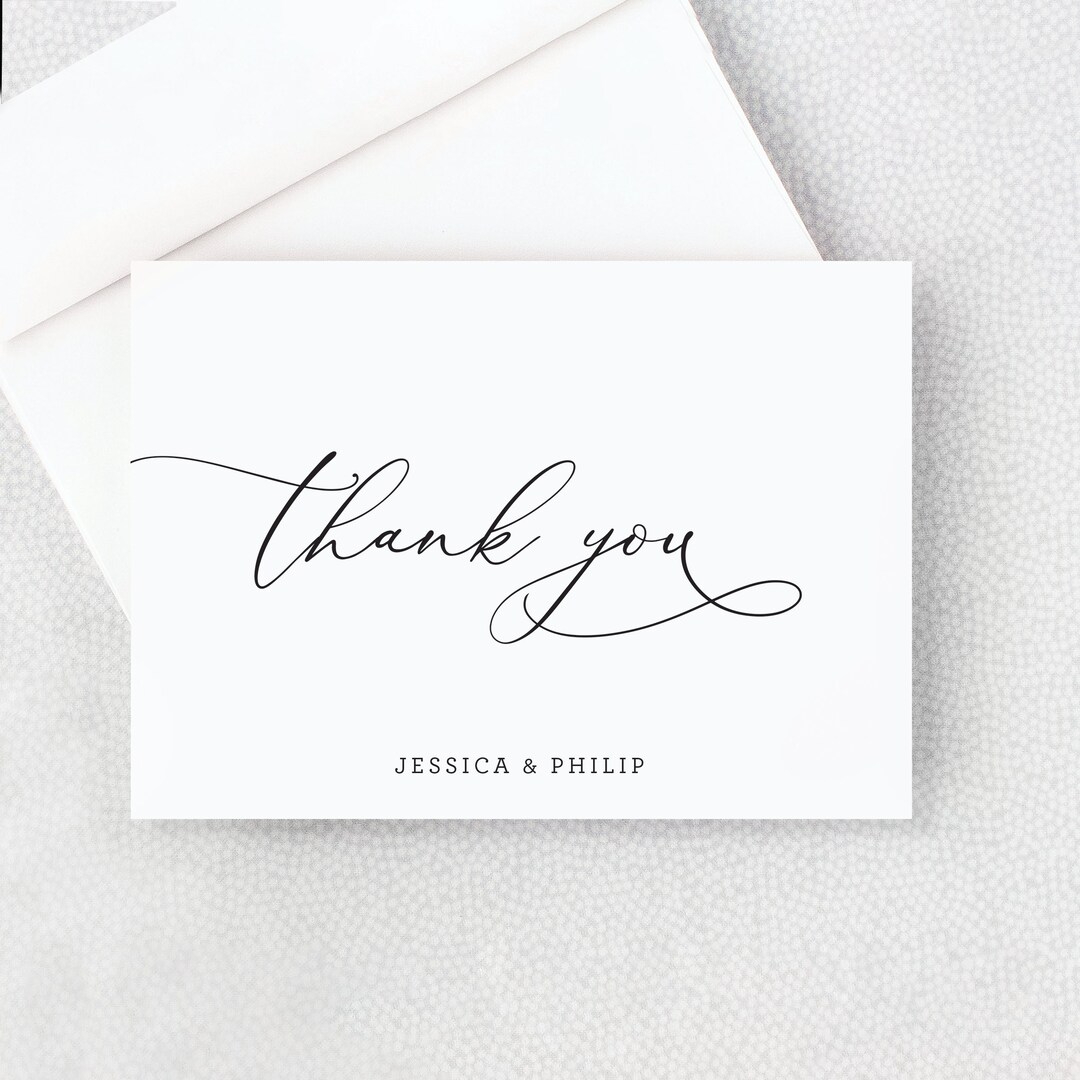 Black And White Thank You Note Template Modern Arch Thank You Card