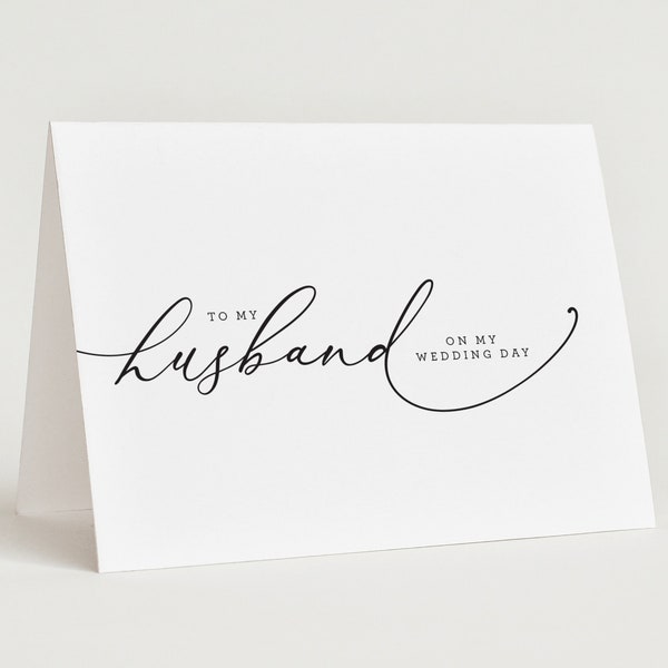 Large Wedding Card to Husband - To My Husband on My Wedding Day - Card for Husband - Wedding Day Card - 5x7" Folded Card