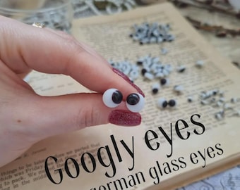 Teddy Googly Eyes/3 Pairs Shiny Glass Eyes/German Teddy Bear Glass Eyes/Loop Glass Eyes/Diameters 4mm,6mm,8mm,10mm