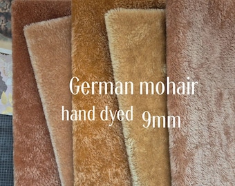 NEW!!! German Helmbold Mohair 9mm | Professional Fur for Sewing TEDDY | Hand dyeing | 1/16 (25x35cm) (9.8" x 13.8")