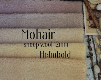 German mohair 12mm hand dyed / Mohair - sheep wool / Professional fur for sewing TEDDY| Hand dyeing 1/16(25x35cm) (9.8" x 13.8")