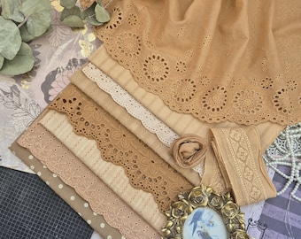 Fabrics for dolls and teddy. Hand-dyed fabrics for doll clothes. Textured cottons. Fabrics for tailoring dolls. Handmade. DIY
