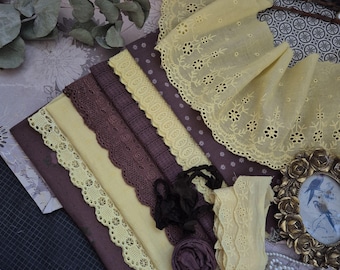 Fabrics for dolls and teddy. Hand-dyed fabrics for doll clothes. Textured cottons. Fabrics for tailoring dolls. Handmade. DIY