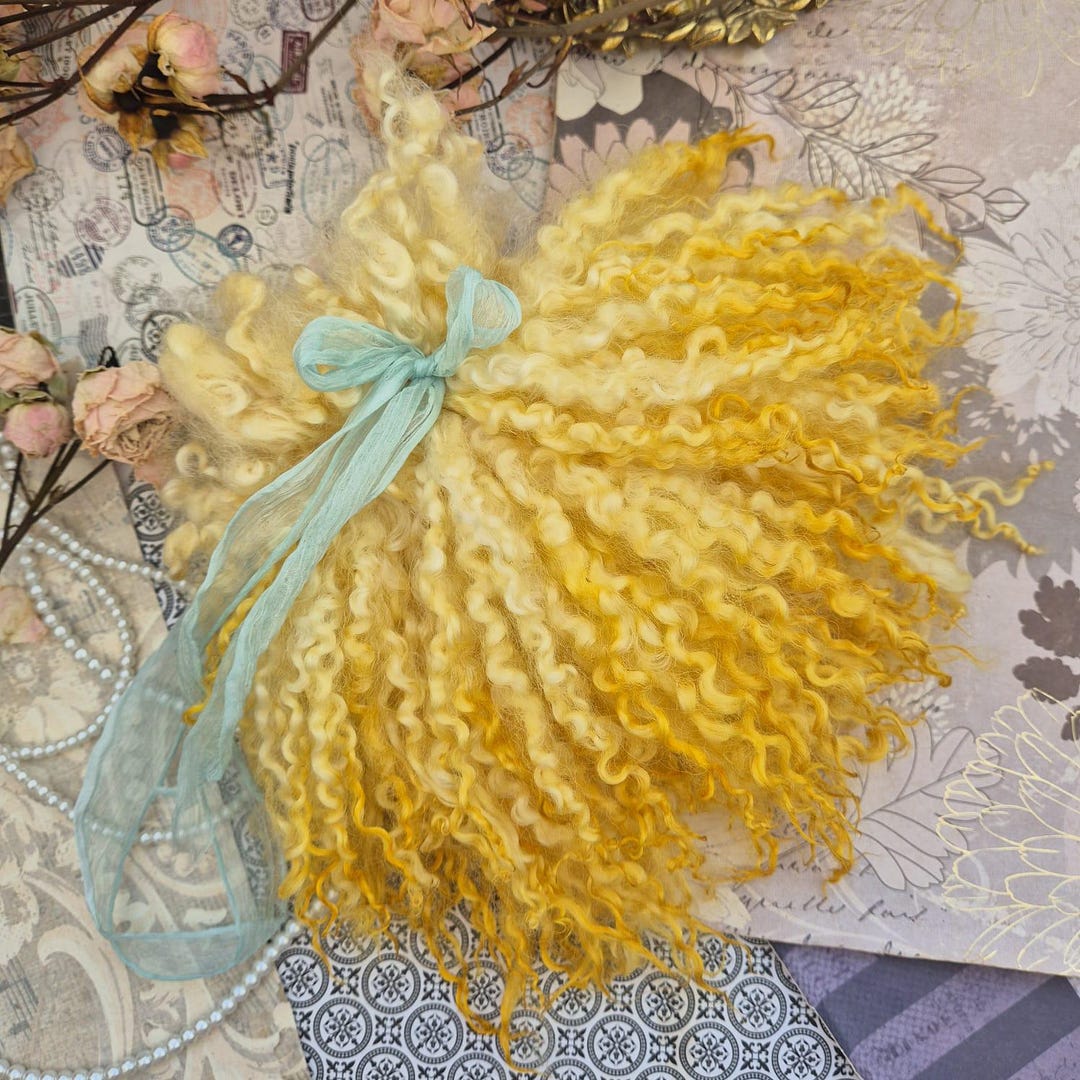 Teeswater Locks / 6-7’ in Length/ Color “lemon Wedges”/ Hand-dyed Soft ...