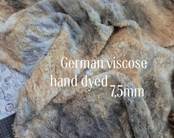 German viscose with 7.5mm pile, hand-dyed/Author's dyeing technique/ "Sand fog" collection/professional fur for Teddy/ HELMBOLD 1/16