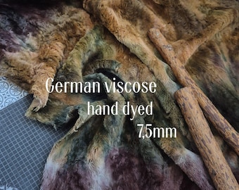 German viscose with 7.5mm pile, hand-dyed/Author's dyeing technique/ color "Forest" /professional fur for Teddy/HELMBOLD