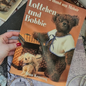 Tidskrift för vintagemönster av tysk nallebjörn, fysisk tryckt bok, klassiskt symönster för nallebjörnar, tysk hantverkstidskrift, INTE digital