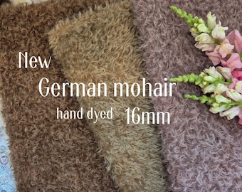 NEW! Premium German Helmbold mohair, 16mm pile for Teddy bears/ Hand dyed mohair/ fabric for Teddy bears/ 1/16 (24x34cm) (9.4" x 13.4")