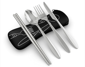 Roaming Cooking Reusable Travel Utensils with Case 4pc set