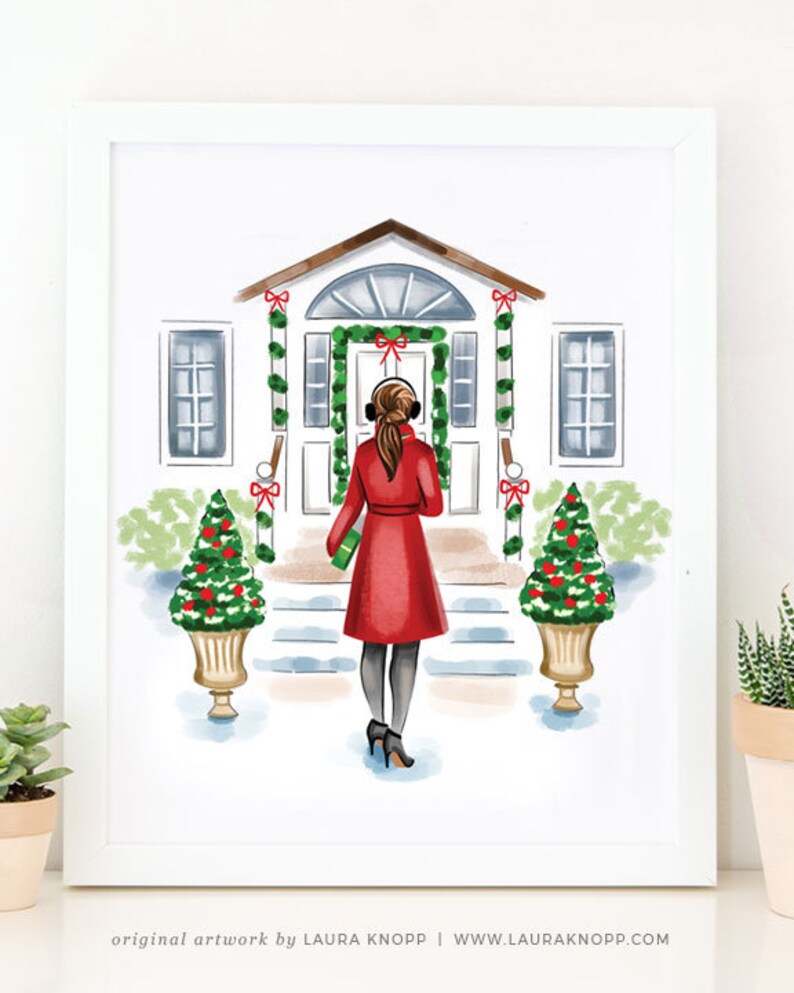 Christmas Fashion Illustration Holiday Decorations Wall Art