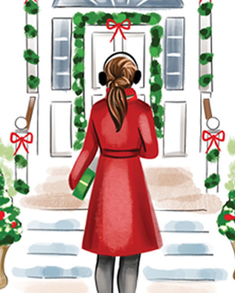 Christmas Fashion Illustration Holiday Decorations Wall Art