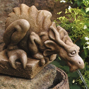 Crache - Gargoyle - Fountain - Ornament - Handcrafted Stone Decoration - Dragon - Garden statue - Fantasy - Gothic Sculpture - Medieval Art