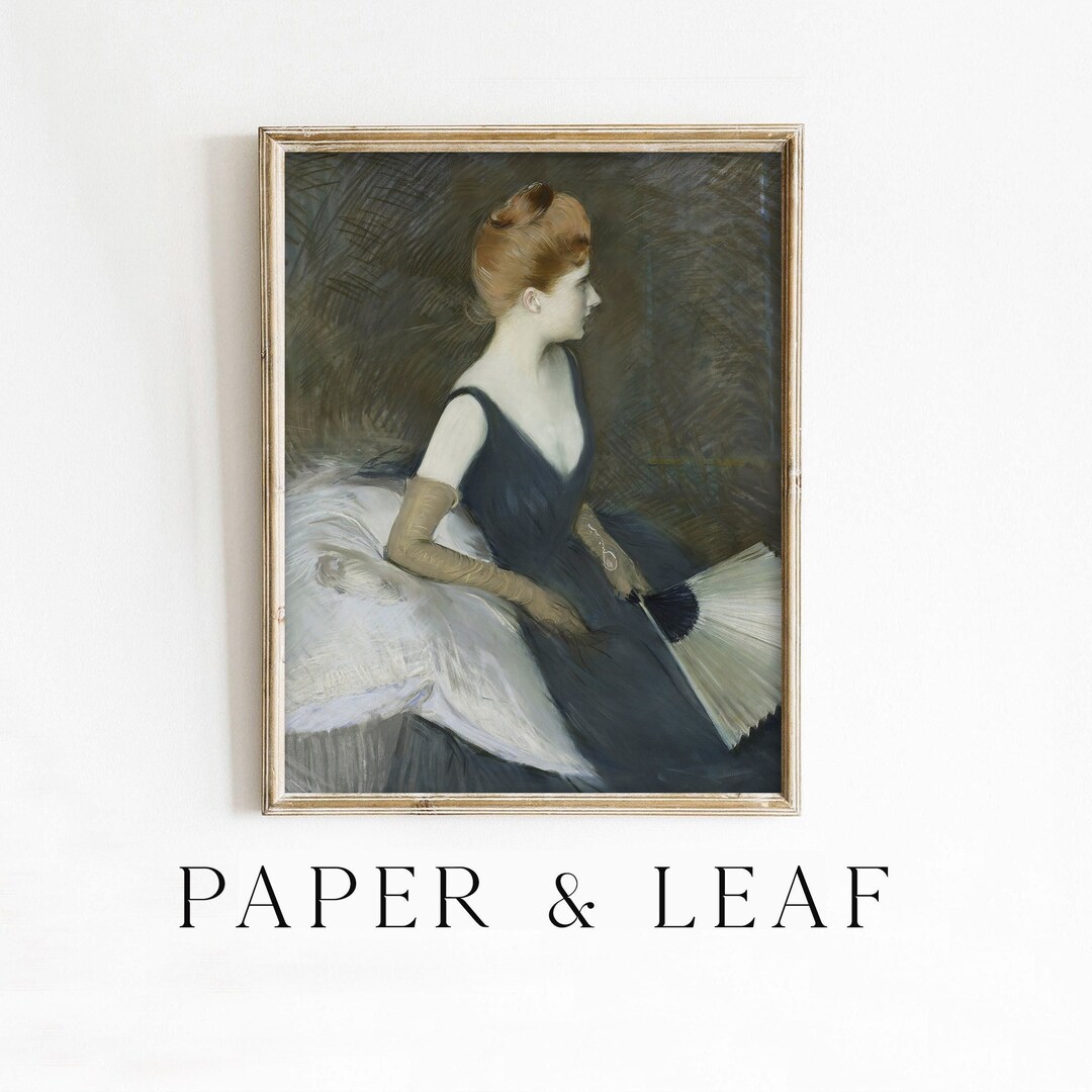 Vintage Woman in Black Dress Portrait Art | Antique Girl Party Gown ...