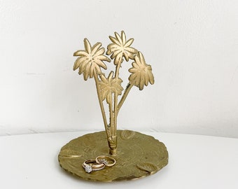 Vintage brass palm tree ash tray