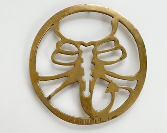 Vintage brass Scorpio trivet