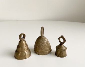 Vintage brass sarna bell set