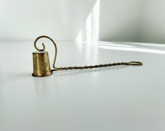 Vintage brass candle snuffer, flame extinguisher, douter