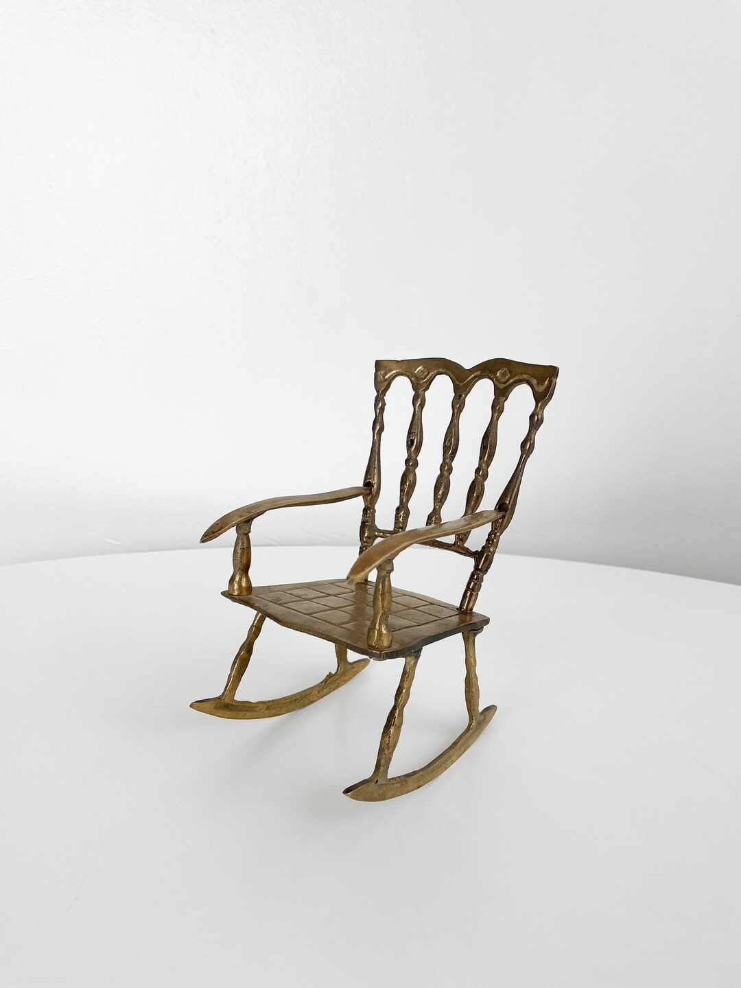 Vintage Brass Rocking Chair - Etsy