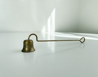 Vintage brass candle snuffer, flame extinguisher, douter