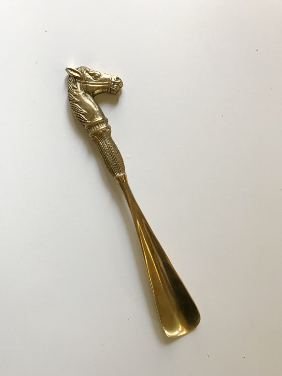 vintage brass shoe horn